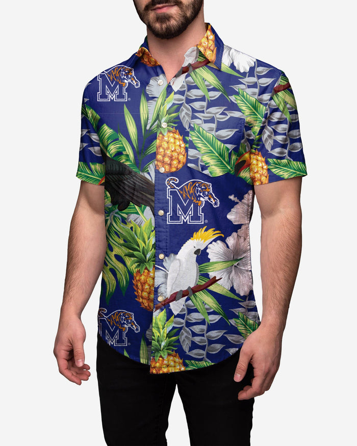 Memphis Tigers Floral Button Up Shirt FOCO S - FOCO.com