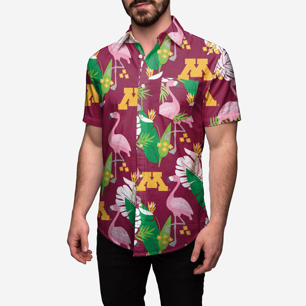 Minnesota Golden Gophers Floral Button Up Shirt FOCO S - FOCO.com