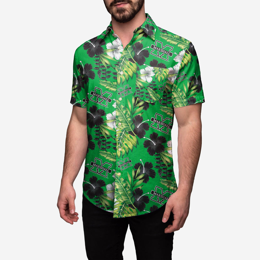 Marshall Thundering Herd Floral Button Up Shirt FOCO 2XL - FOCO.com