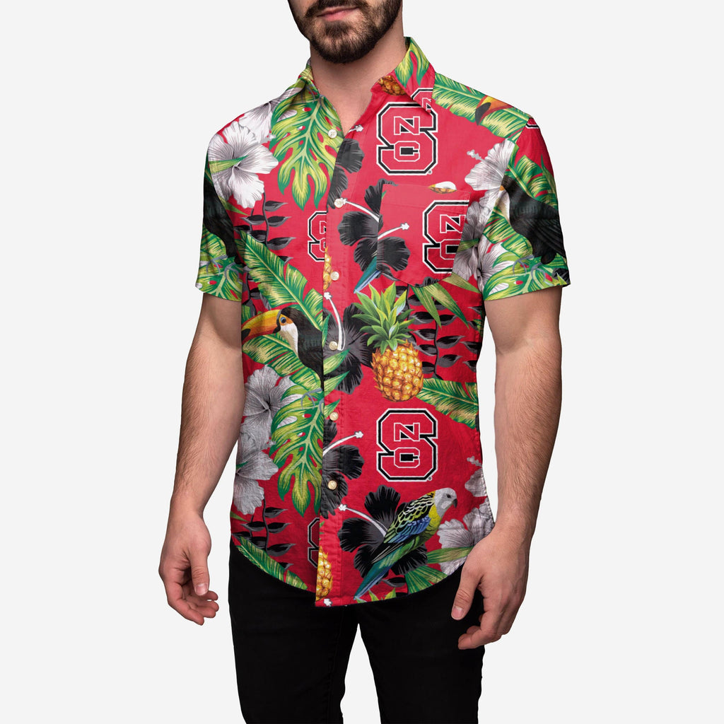 NC State Wolfpack Floral Button Up Shirt FOCO S - FOCO.com