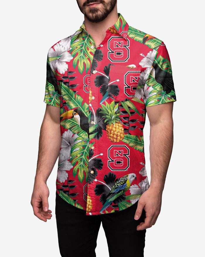 NC State Wolfpack Floral Button Up Shirt FOCO S - FOCO.com