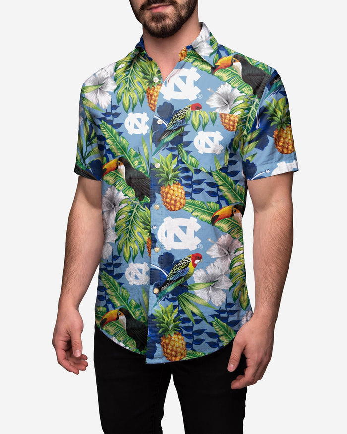 North Carolina Tar Heels Floral Button Up Shirt FOCO S - FOCO.com