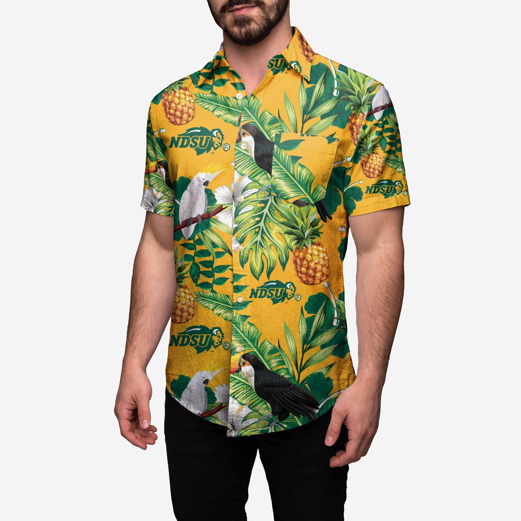 North Dakota State Bison Floral Button Up Shirt FOCO S - FOCO.com