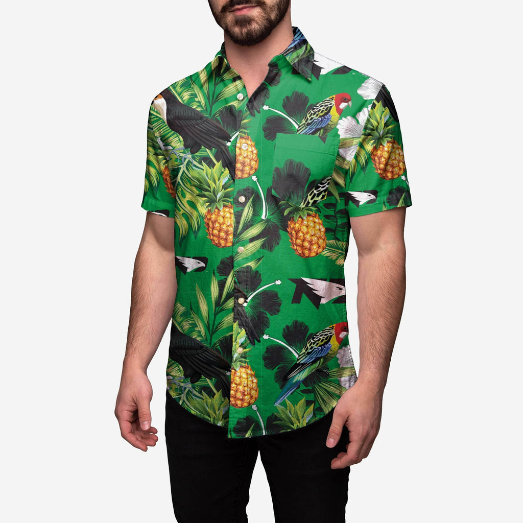 North Dakota Fighting Hawks Floral Button Up Shirt FOCO S - FOCO.com