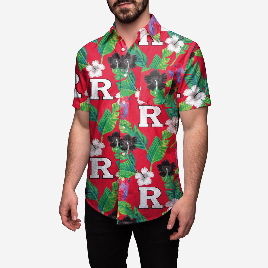 Rutgers Scarlet Knights Floral Button Up Shirt FOCO 2XL - FOCO.com