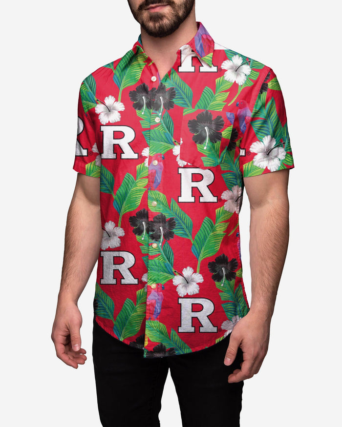 Rutgers Scarlet Knights Floral Button Up Shirt FOCO S - FOCO.com