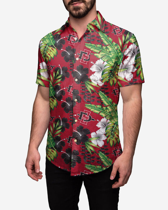 San Diego State Aztecs Floral Button Up Shirt FOCO S - FOCO.com