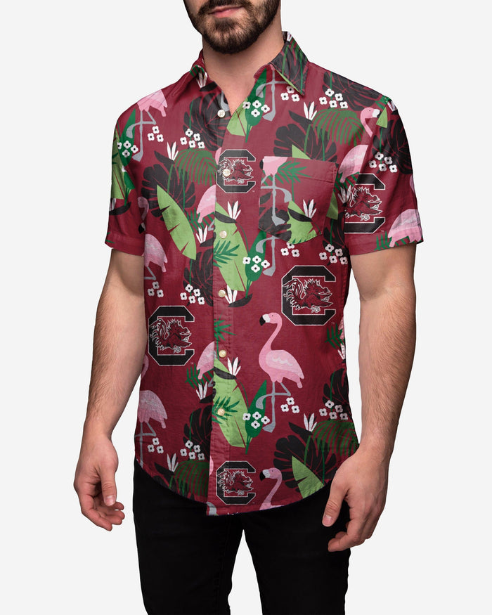 South Carolina Gamecocks Floral Button Up Shirt FOCO S - FOCO.com