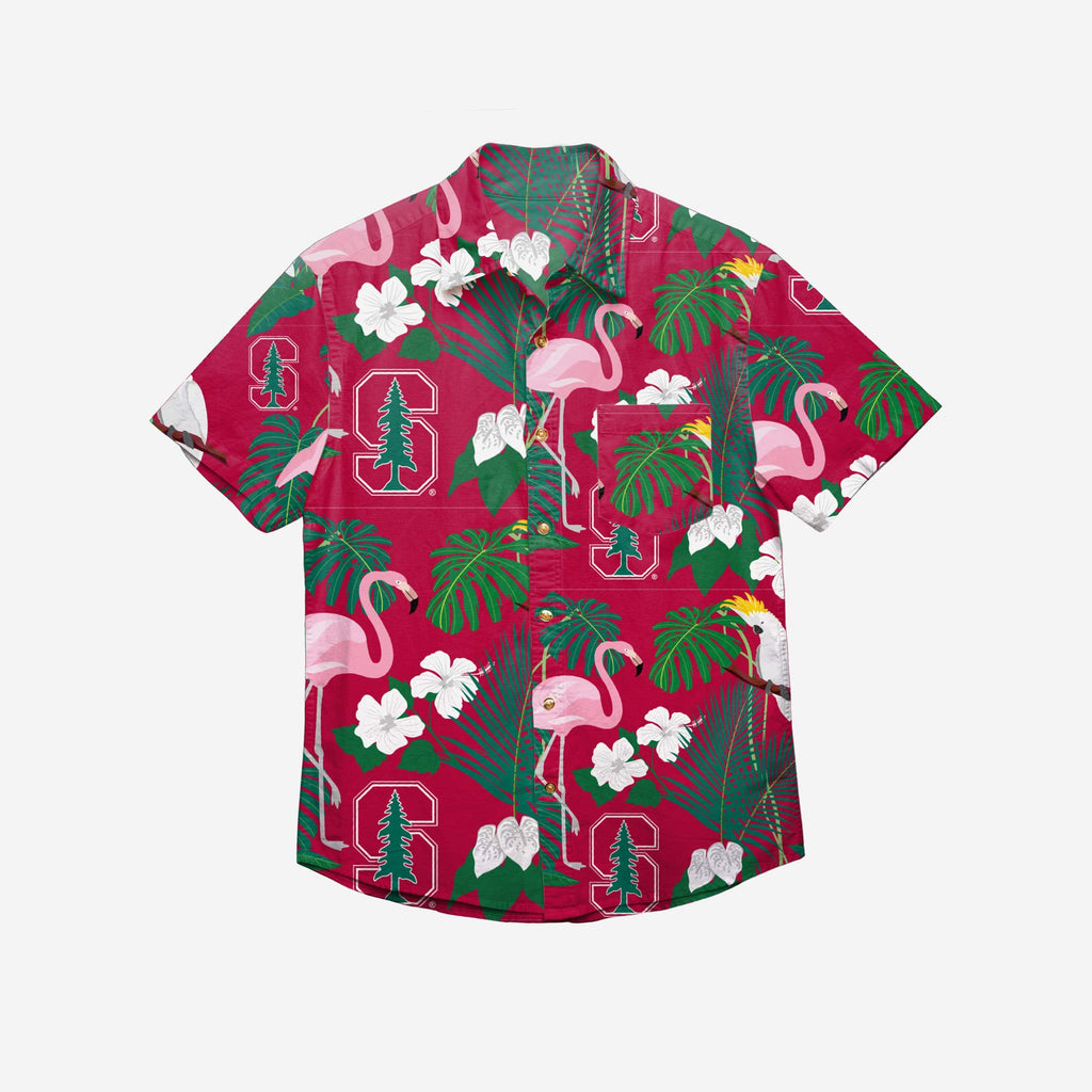 Stanford Cardinal Floral Button Up Shirt FOCO