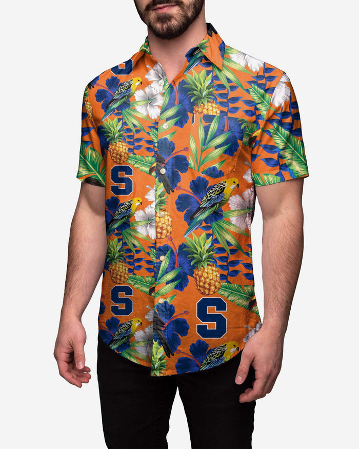 Syracuse Orange Floral Button Up Shirt FOCO S - FOCO.com