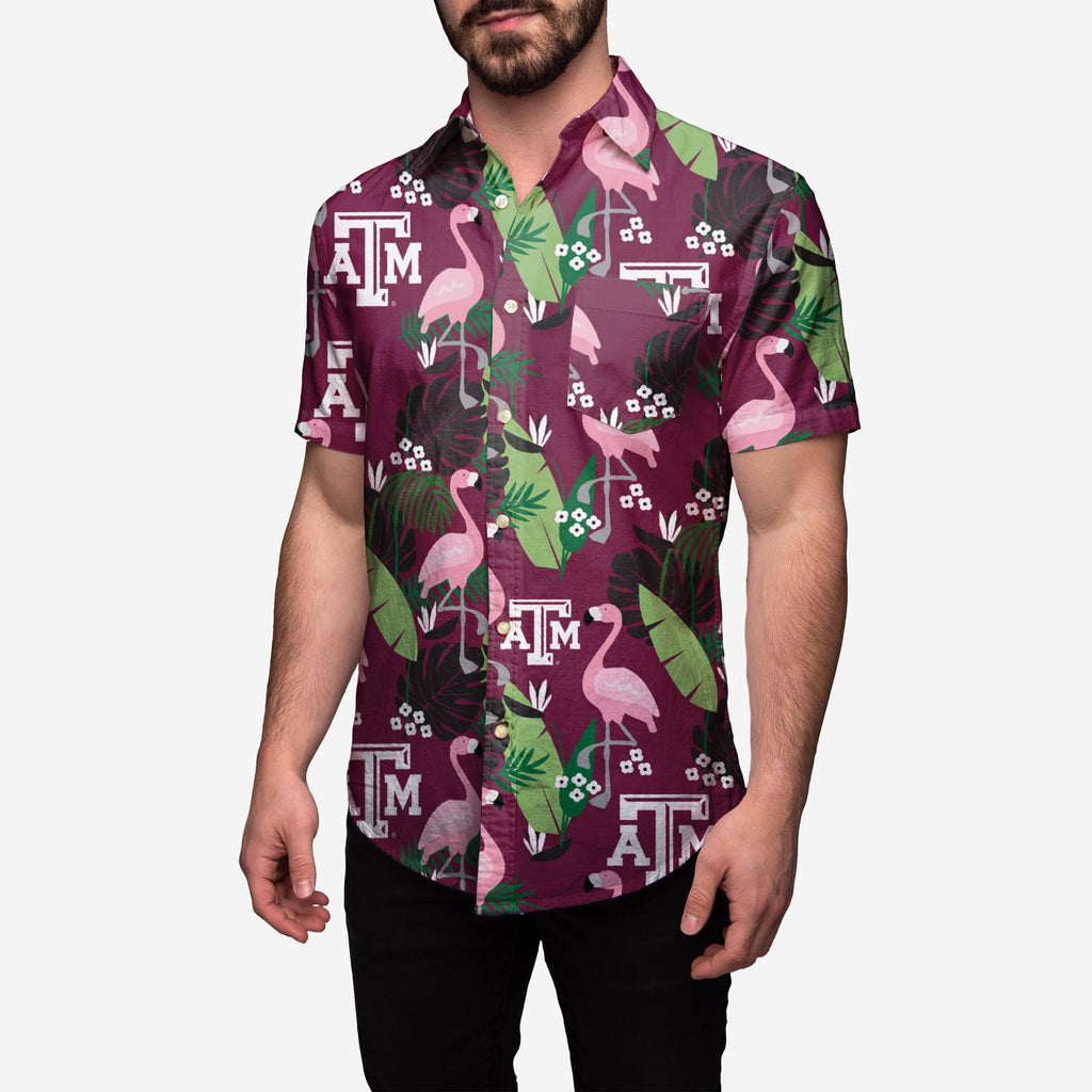 Texas A&M Aggies Floral Button Up Shirt FOCO S - FOCO.com