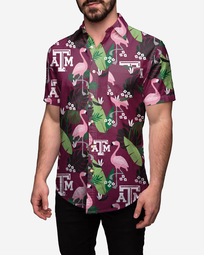 Texas A&M Aggies Floral Button Up Shirt FOCO S - FOCO.com