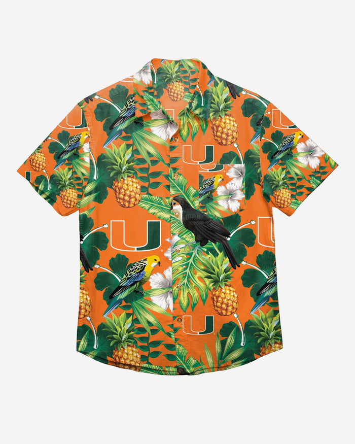 Miami Hurricanes Floral Button Up Shirt FOCO - FOCO.com