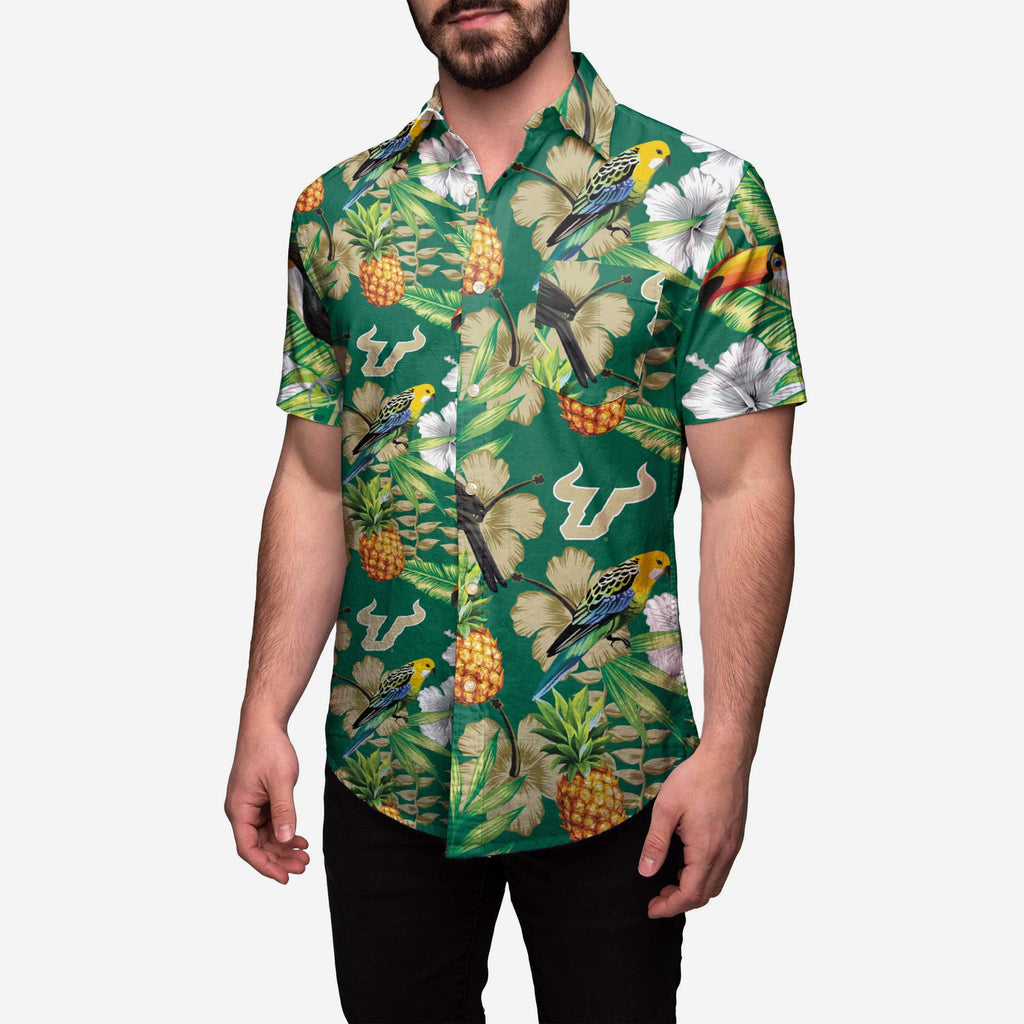 South Florida Bulls Floral Button Up Shirt FOCO S - FOCO.com