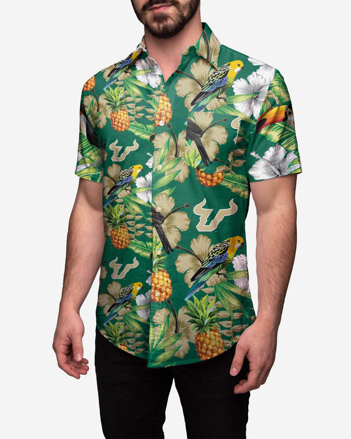 South Florida Bulls Floral Button Up Shirt FOCO S - FOCO.com