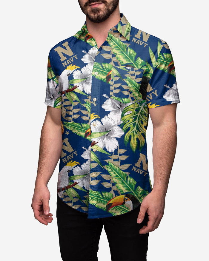 Navy Midshipmen Floral Button Up Shirt FOCO S - FOCO.com