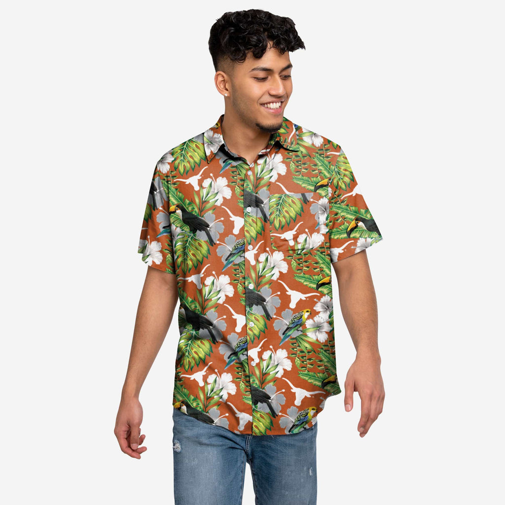 Texas Longhorns Floral Button Up Shirt FOCO S - FOCO.com