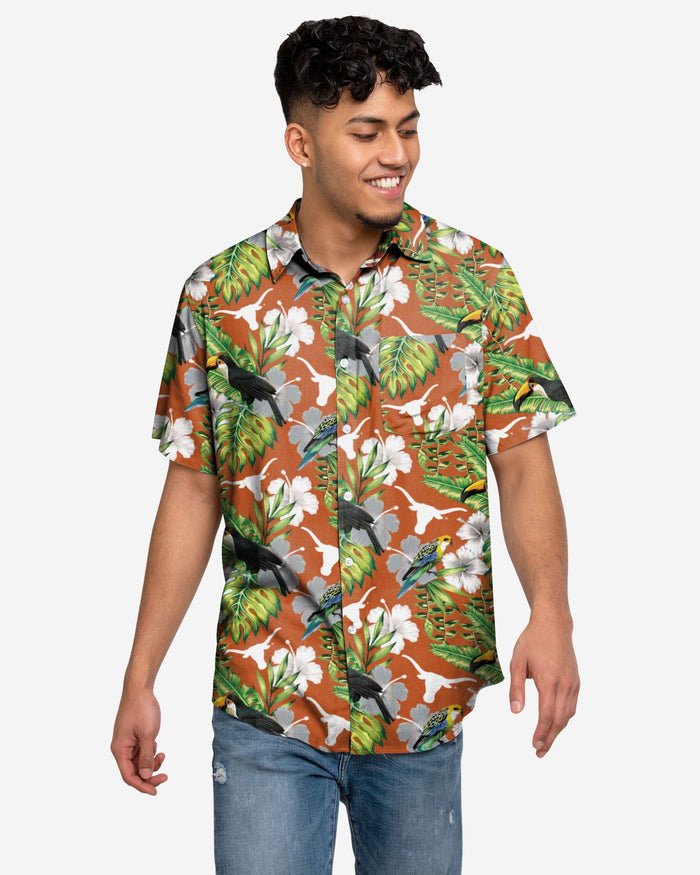 Texas Longhorns Floral Button Up Shirt FOCO S - FOCO.com