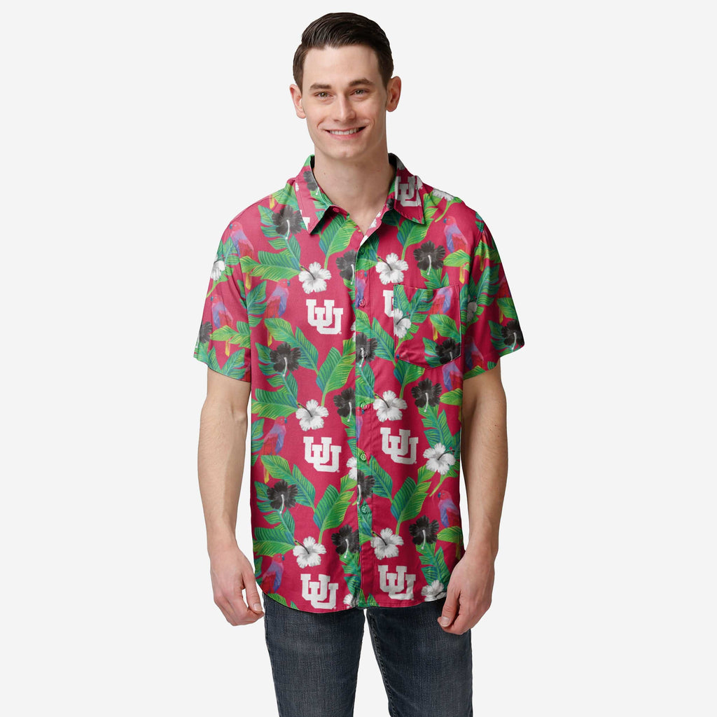 Utah Utes Floral Button Up Shirt FOCO S - FOCO.com