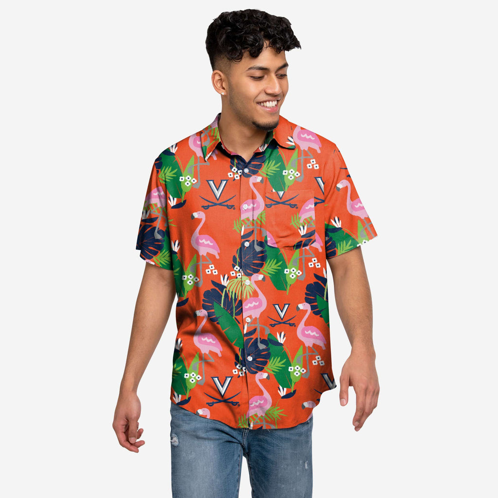 Virginia Cavaliers Floral Button Up Shirt FOCO S - FOCO.com