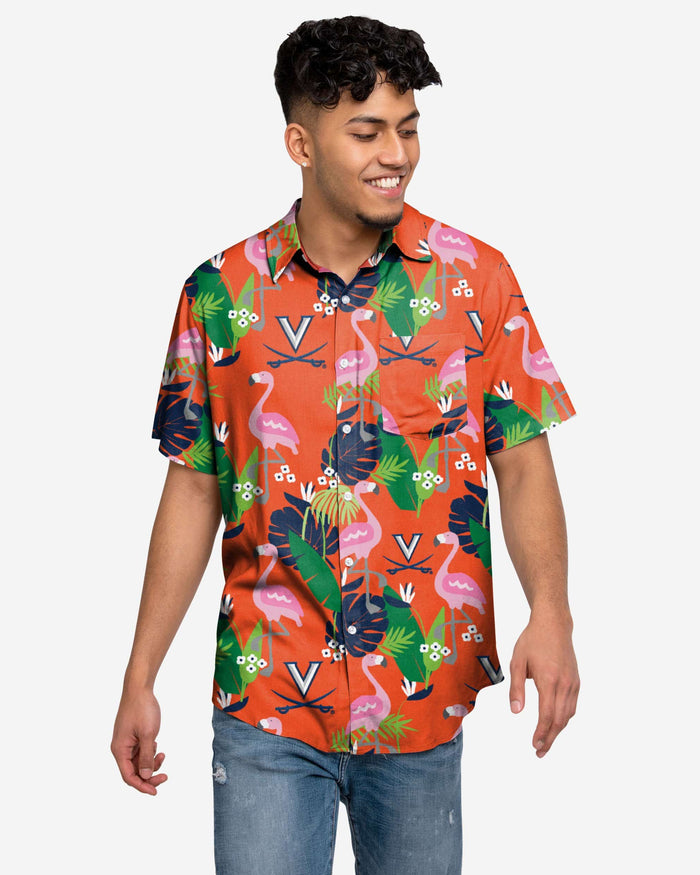 Virginia Cavaliers Floral Button Up Shirt FOCO S - FOCO.com