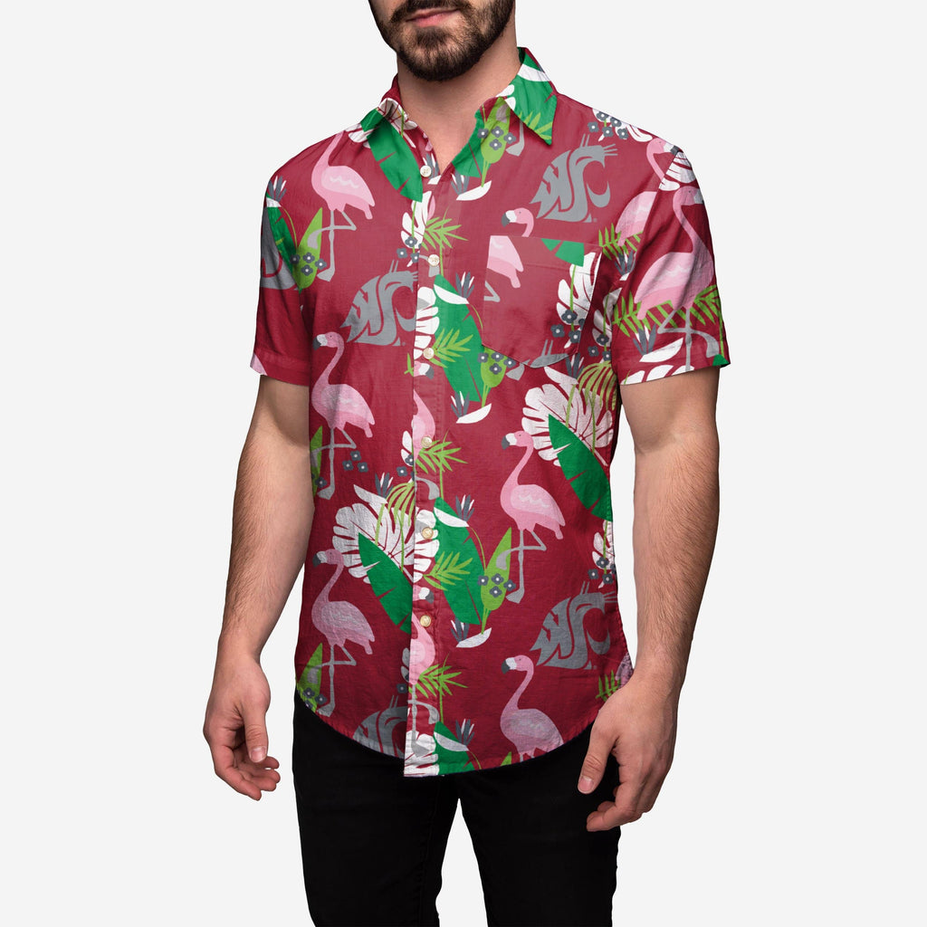 Washington State Cougars Floral Button Up Shirt FOCO S - FOCO.com