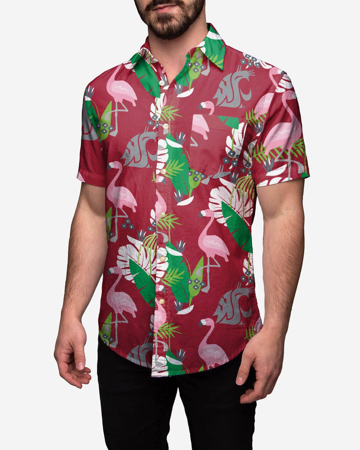 Washington State Cougars Floral Button Up Shirt FOCO S - FOCO.com