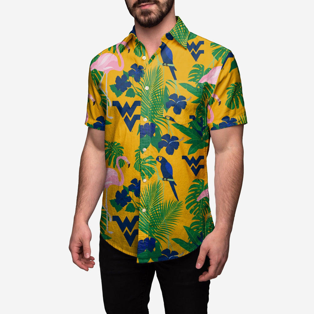 West Virginia Mountaineers Floral Button Up Shirt FOCO S - FOCO.com