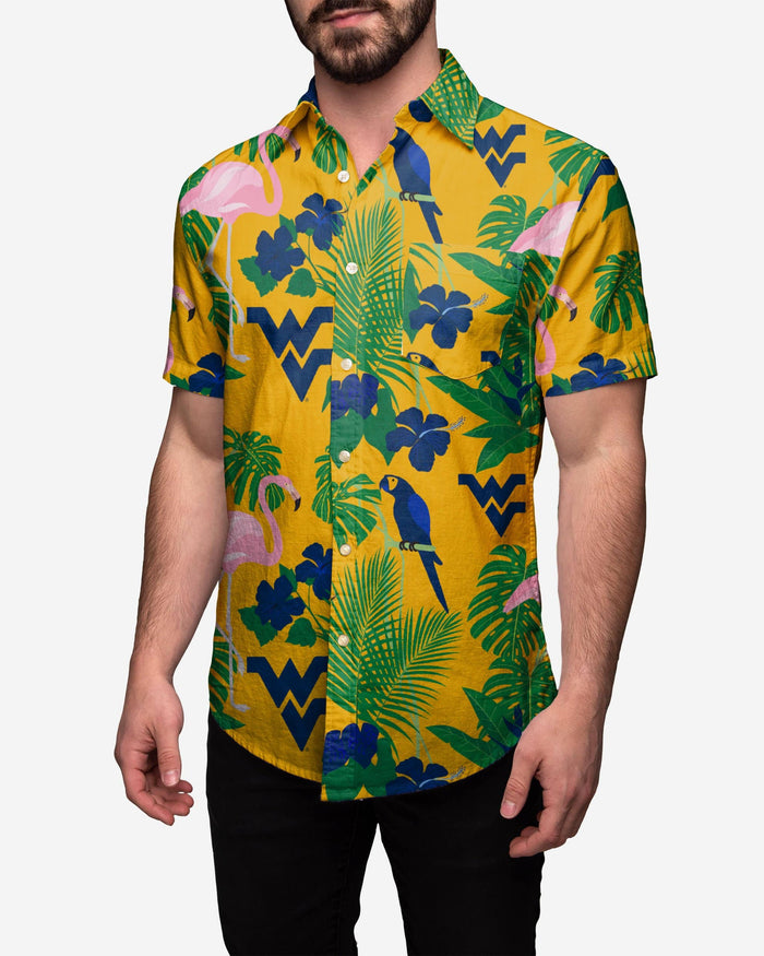 West Virginia Mountaineers Floral Button Up Shirt FOCO S - FOCO.com