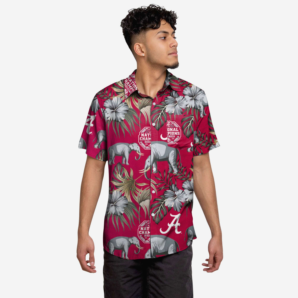 Alabama Crimson Tide 2020 Football National Champions Wildlife Button Up Shirt FOCO S - FOCO.com