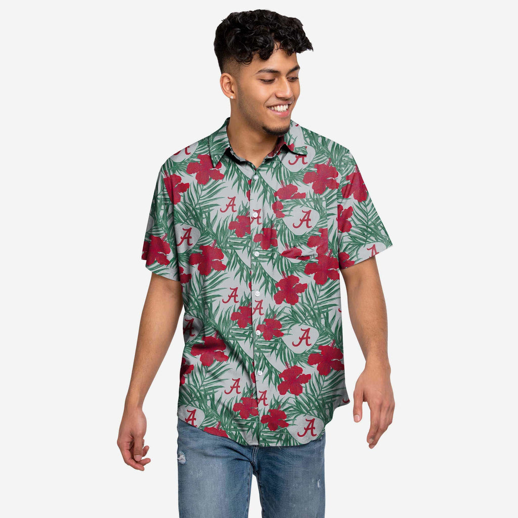 Alabama Crimson Tide Hibiscus Button Up Shirt FOCO S - FOCO.com