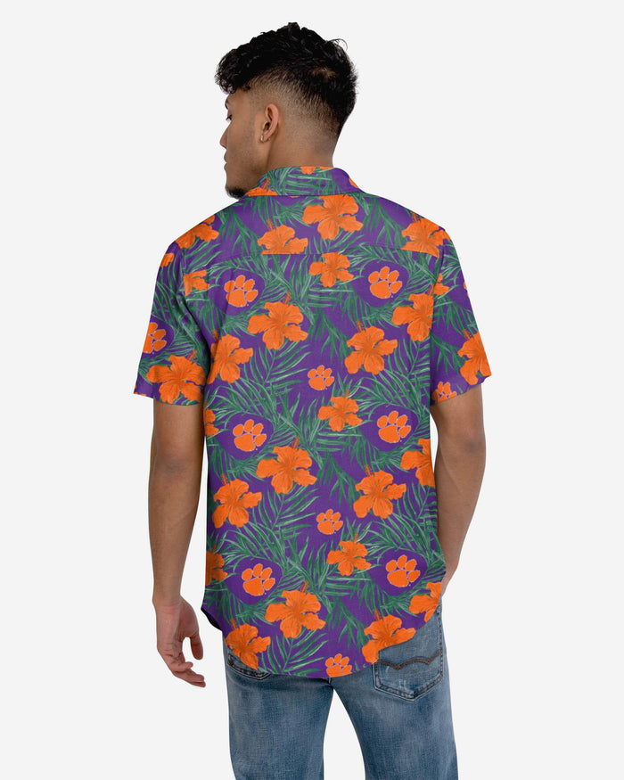 Clemson Tigers Hibiscus Button Up Shirt FOCO - FOCO.com