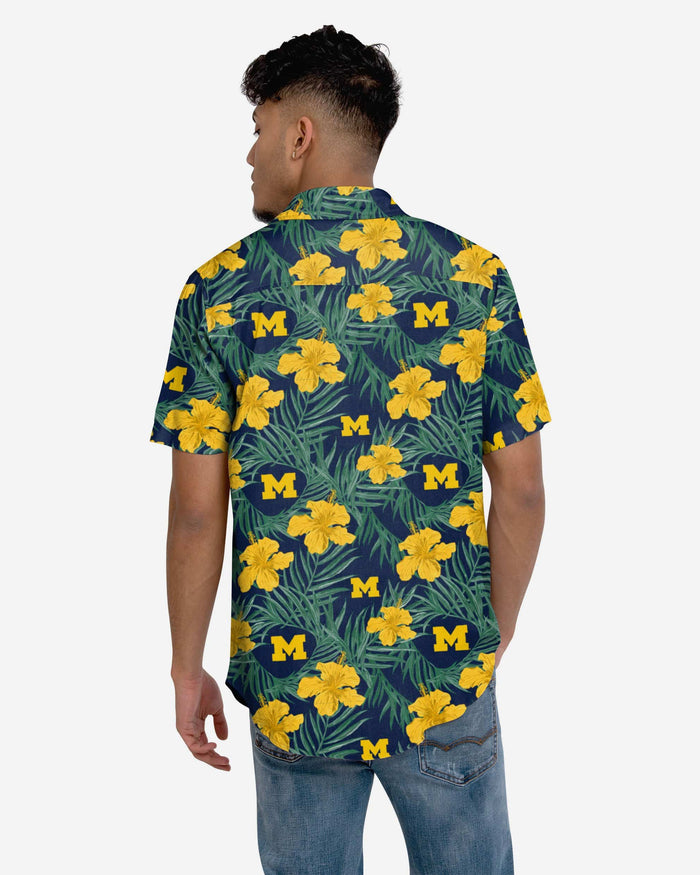 Michigan Wolverines Hibiscus Button Up Shirt FOCO - FOCO.com