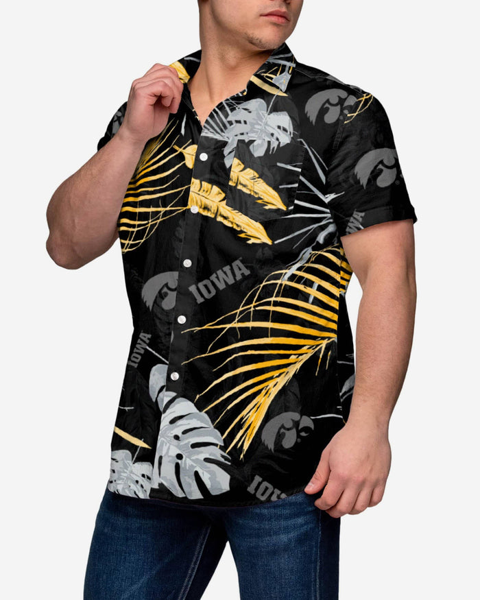 Iowa Hawkeyes Neon Palm Button Up Shirt FOCO S - FOCO.com