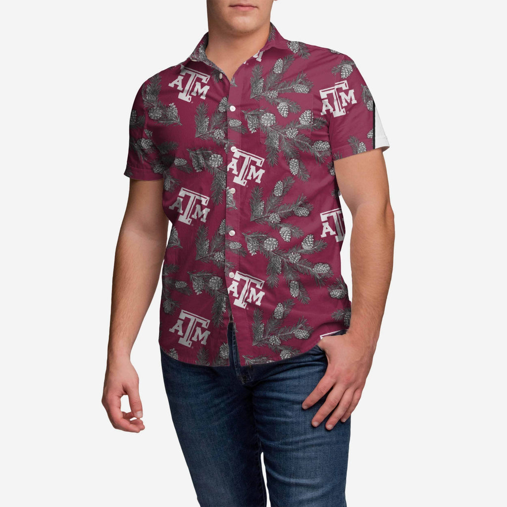 Texas A&M Aggies Pinecone Button Up Shirt FOCO S - FOCO.com