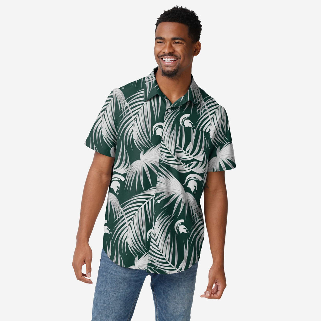 Michigan State Spartans Hawaiian Button Up Shirt FOCO S - FOCO.com