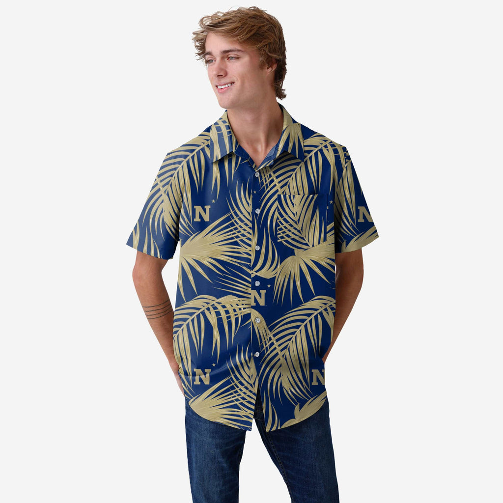 Navy Midshipmen Hawaiian Button Up Shirt FOCO S - FOCO.com