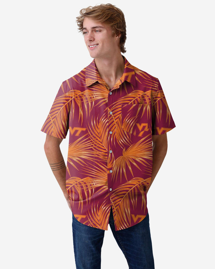 Virginia Tech Hokies Hawaiian Button Up Shirt FOCO S - FOCO.com