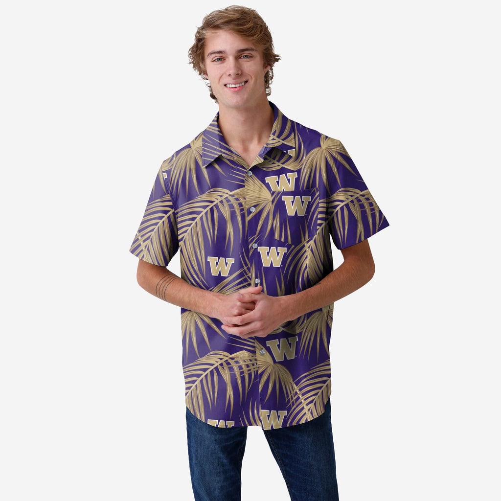 Washington Huskies Hawaiian Button Up Shirt FOCO S - FOCO.com