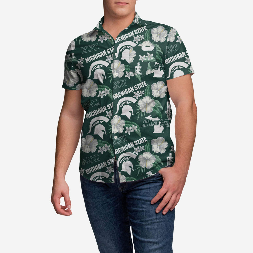 Michigan State Spartans City Style Button Up Shirt FOCO S - FOCO.com