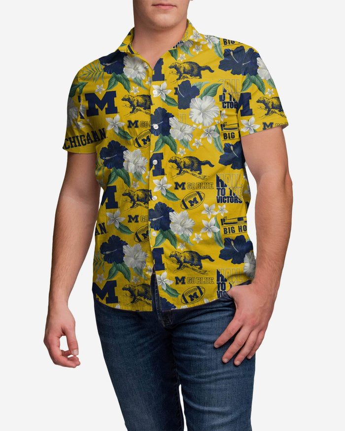 Michigan Wolverines City Style Button Up Shirt FOCO S - FOCO.com