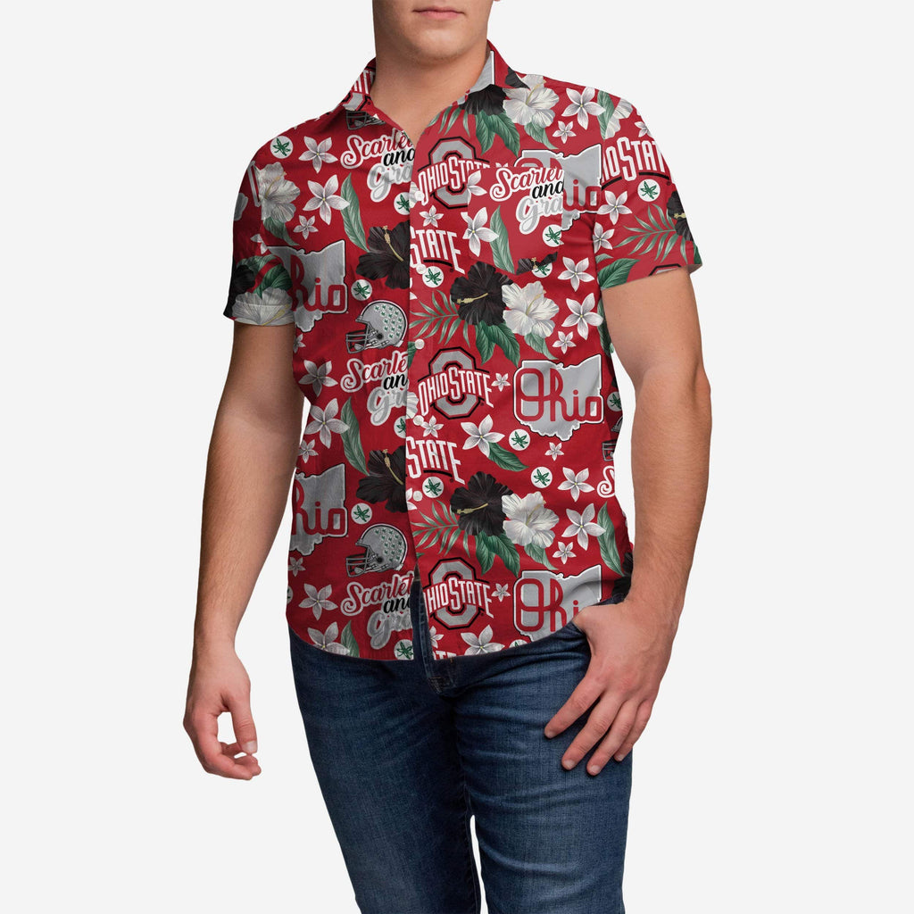 Ohio State Buckeyes City Style Button Up Shirt FOCO S - FOCO.com