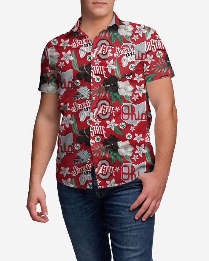 Ohio State Buckeyes City Style Button Up Shirt FOCO S - FOCO.com