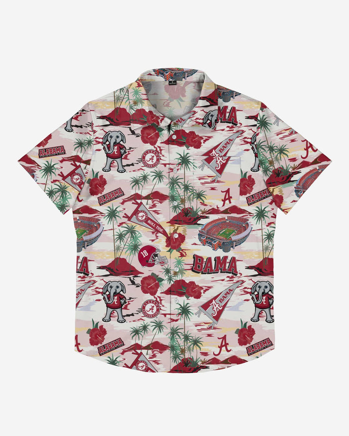 Alabama Crimson Tide Thematic Stadium Print Button Up Shirt FOCO - FOCO.com