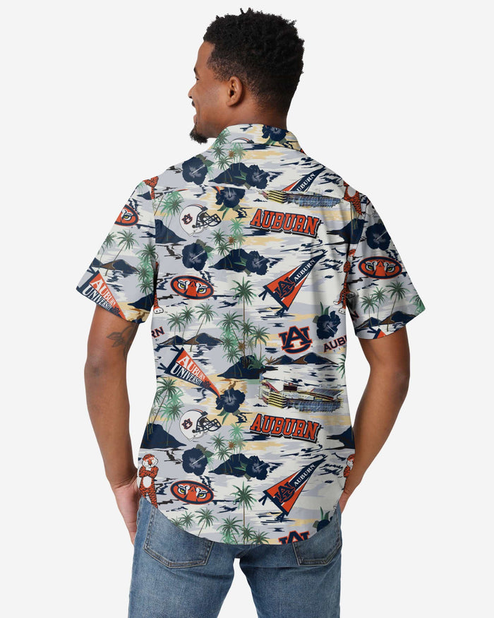 Auburn Tigers Thematic Stadium Print Button Up Shirt FOCO - FOCO.com