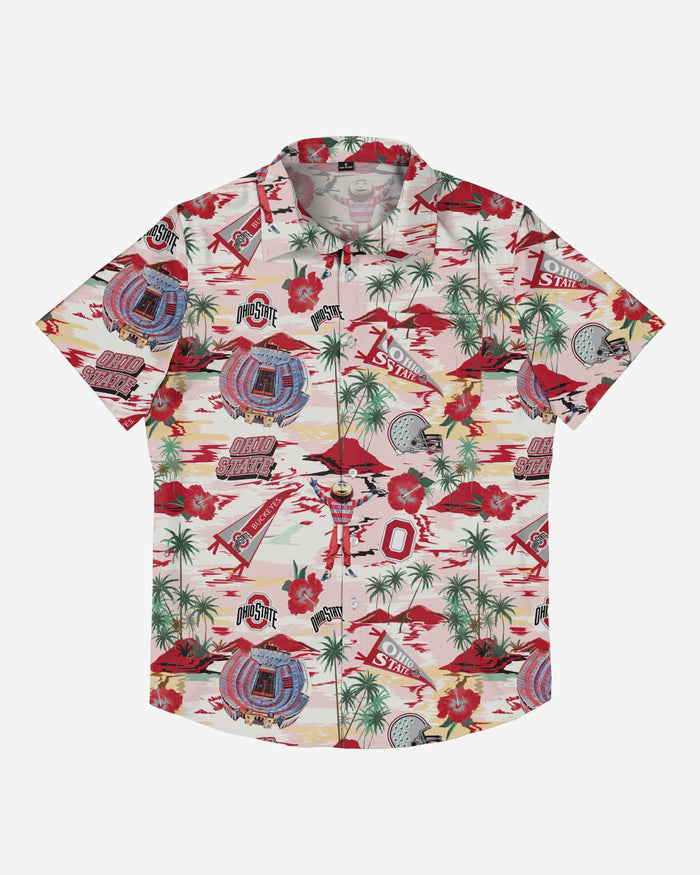 Ohio State Buckeyes Thematic Stadium Print Button Up Shirt FOCO - FOCO.com