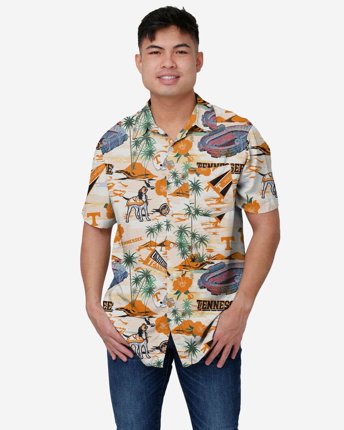 Tennessee Volunteers Thematic Stadium Print Button Up Shirt FOCO S - FOCO.com