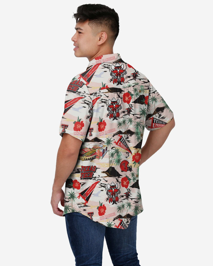 Texas Tech Red Raiders Thematic Stadium Print Button Up Shirt FOCO - FOCO.com