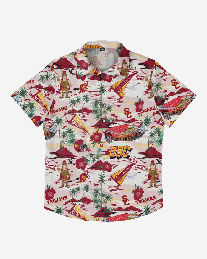 USC Trojans Thematic Stadium Print Button Up Shirt FOCO - FOCO.com