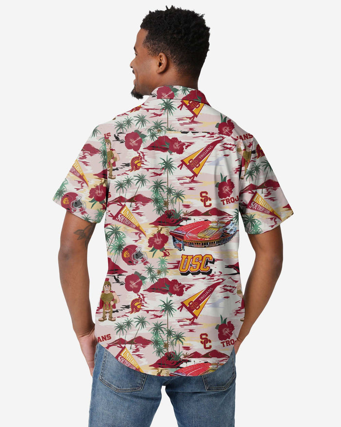 USC Trojans Thematic Stadium Print Button Up Shirt FOCO - FOCO.com